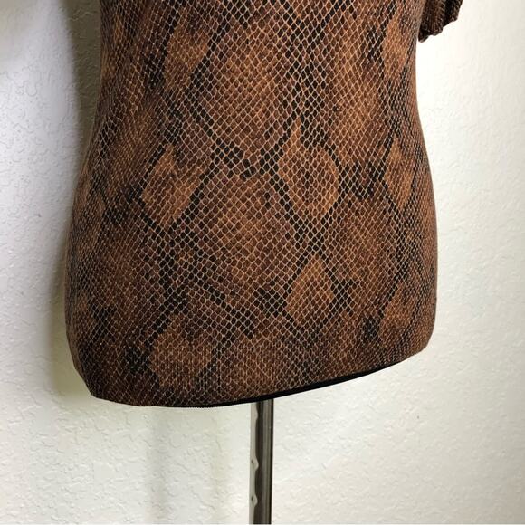 WHBM brown and black snakeskin python knit sweater top size Small - Picture 3 of 14